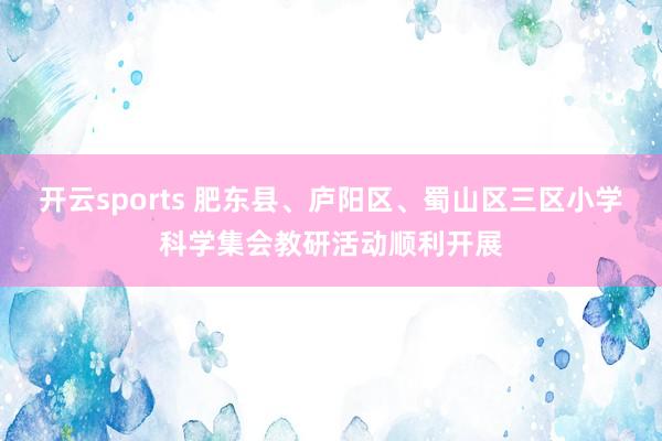 开云sports 肥东县、庐阳区、蜀山区三区小学科学集会教研活动顺利开展