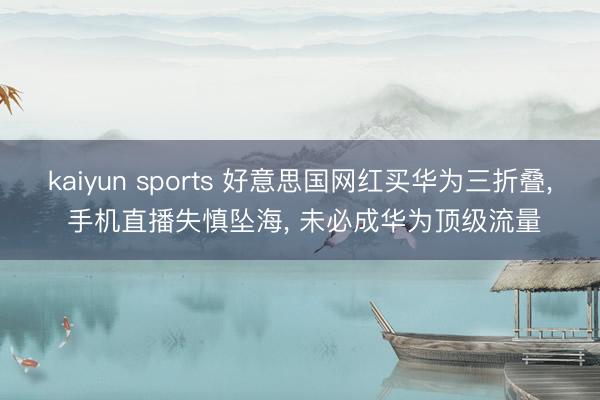 kaiyun sports 好意思国网红买华为三折叠， 手机直播失慎坠海， 未必成华为顶级流量